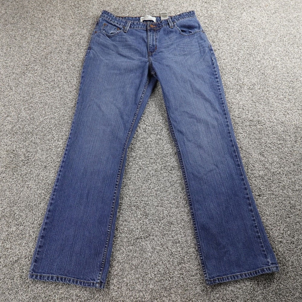 Levis Jeans Womens 14 Dark Blue Denim Pants Mid Rise Boot Western Stretch Y2K